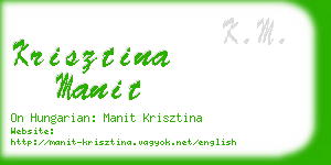 krisztina manit business card